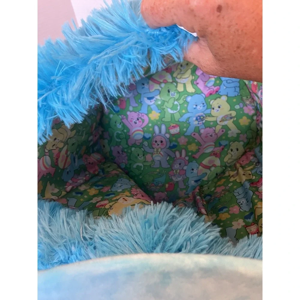 NEW Y2K The Care Bears Blue Grumpy Bear Head Easter Basket Plush Toy NWT Jumbo